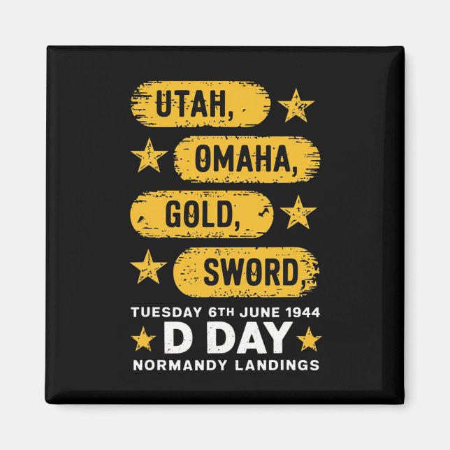 Ww2 D-dagskärmar Världskrig 2-armén Hero Normany L Magnet (Framsidan)