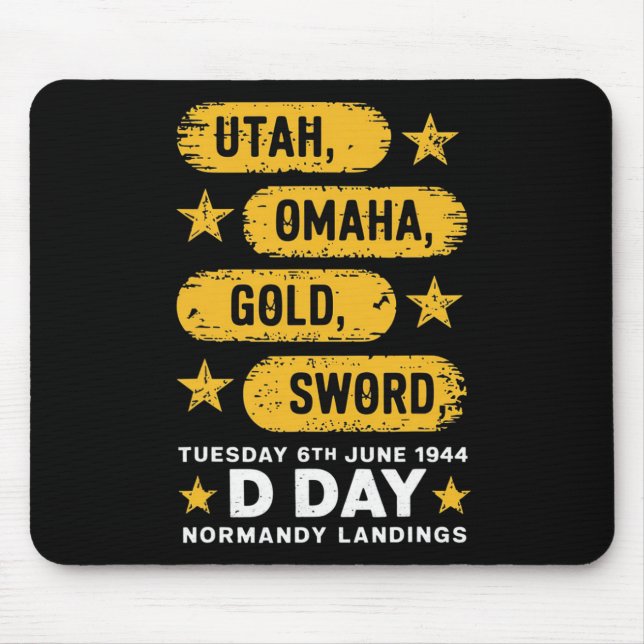 Ww2 D-dagskärmar Världskrig 2-armén Hero Normany L Musmatta (Framsidan)