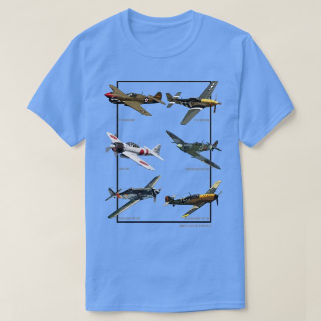 WW2 Fighter Aircraft Warbird T Shirt (Design framsida)