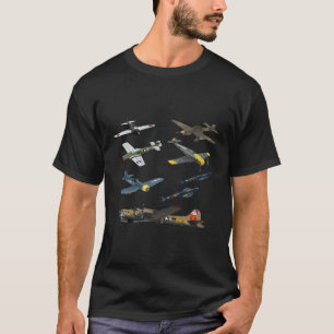 Ww2 Flygplan Warbird P51 Mustang Spitfire Messersc T Shirt
