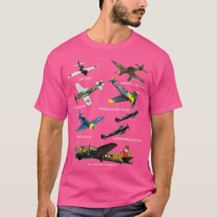 WW2 Flygplan Warbird P51 Mustang Spitfire Messersc T Shirt