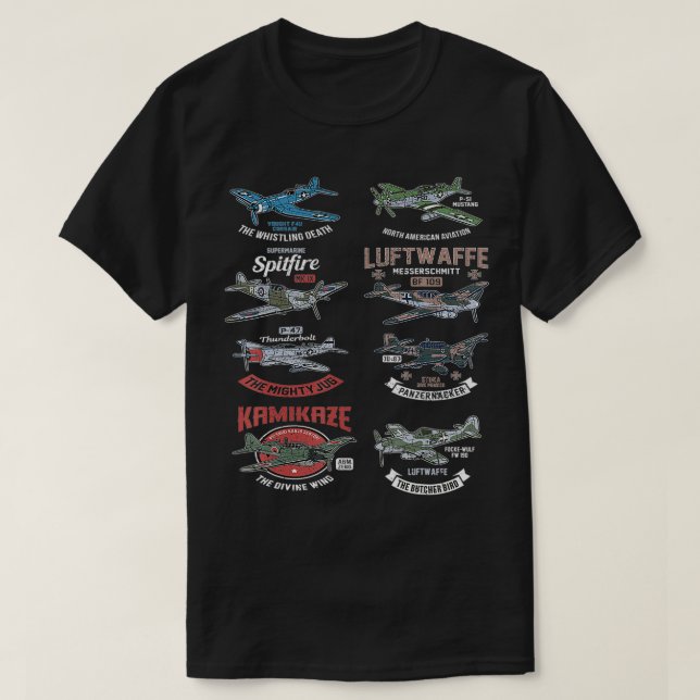 WW2 Flygplan Warcraft F4U Corsair P47 Thun T Shirt (Design framsida)