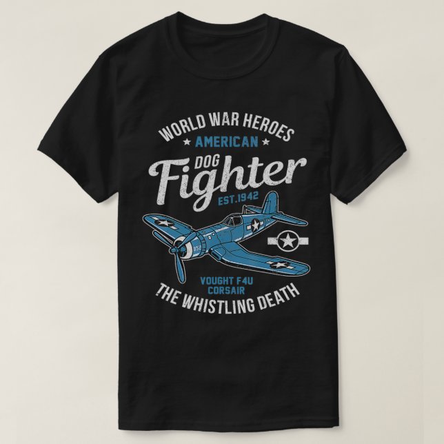 WW2 Flygplan Warcraft F4U Corsair T Shirt (Design framsida)