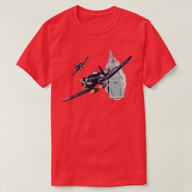 WW2 Flygplan Warcraft-flygplan F4U Corsair-flygpla T Shirt (Design framsida)