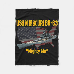Ww2 Frakt&amp; koreanska Krig Uss Missouri Battles Fleecefilt