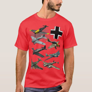 WW2 German Fighter Flygplan JU87 Stuka Bf 109 ME 2 T Shirt
