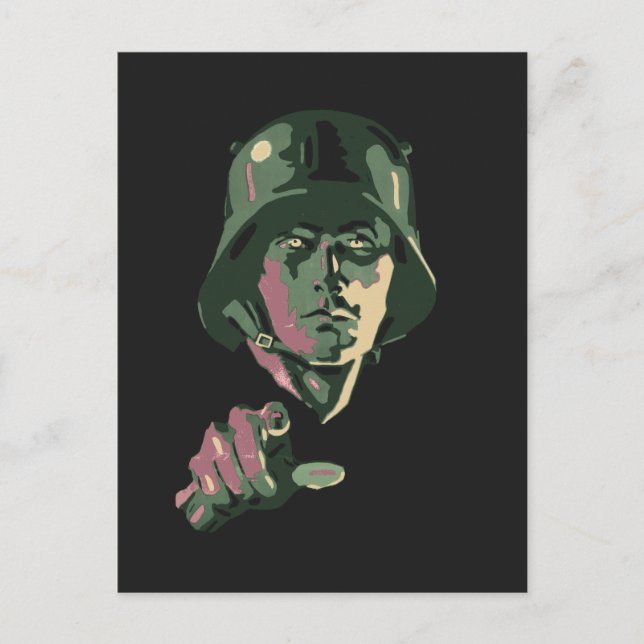 WW2 German Soldier Vykort (Framsida)