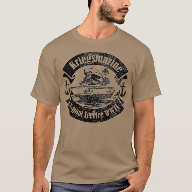 WW2 German    SubmarineKriegsmarine UBoat T Shirt (Framsida)
