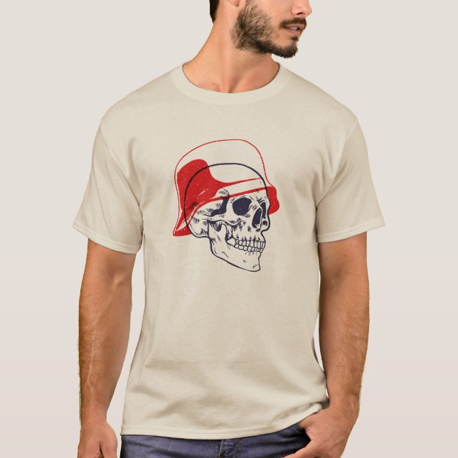 WW2 Germany Soldier Skull T Shirt (Framsida)