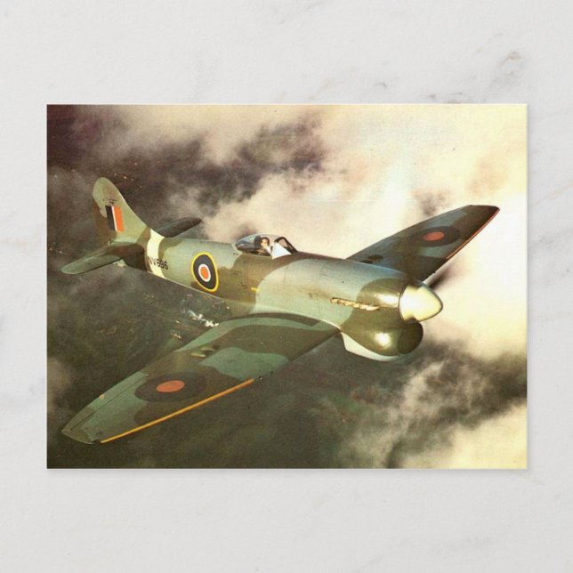 WW2 Historisk Wartime Aircraft in Flight Vykort (Framsida)