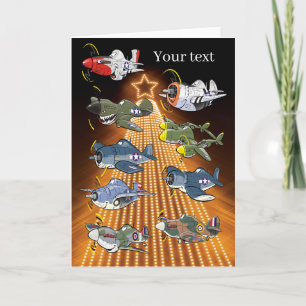 WW2-jaktblankett för flygplan-julkort Helgkort