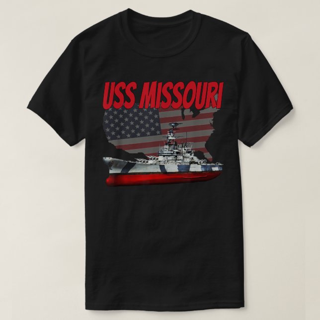 WW2&Kall Krig Veteran Battleship USS Missouri BB-6 T Shirt (Design framsida)
