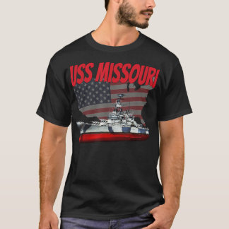 WW2&Kall Krig Veteran Battleship USS Missouri BB-6 T Shirt