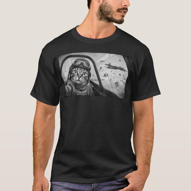 Ww2 Katt I T Shirt (Framsida)