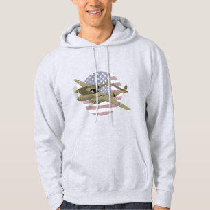 WW2 P-38 Blixtflygplan Hoodie