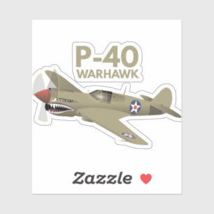 WW2 P-40 Warhawk-flygplan Klistermärken