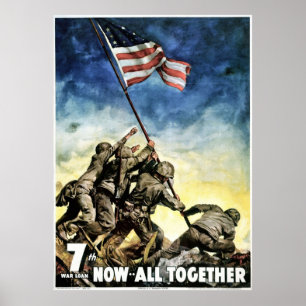 WW2 Propaganda USA Victory flagga Memorial Day Pat Poster