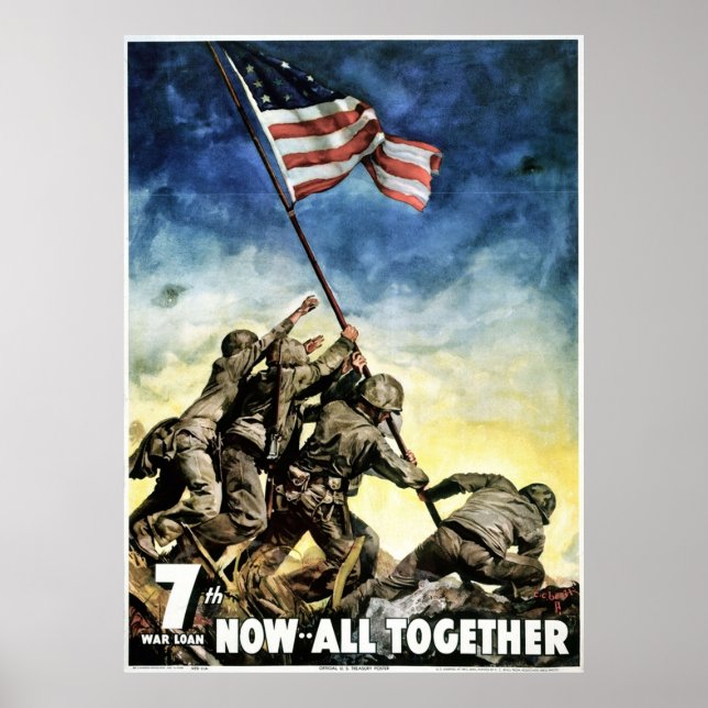 WW2 Propaganda USA Victory flagga Memorial Day Pat Poster (Framsidan)