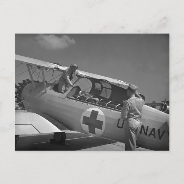 WW2 Red Kor-flygplan Vykort (Framsida)