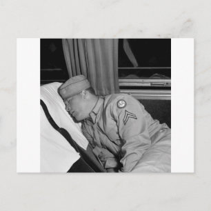 WW2 Soldier Napping, 1943 Vykort