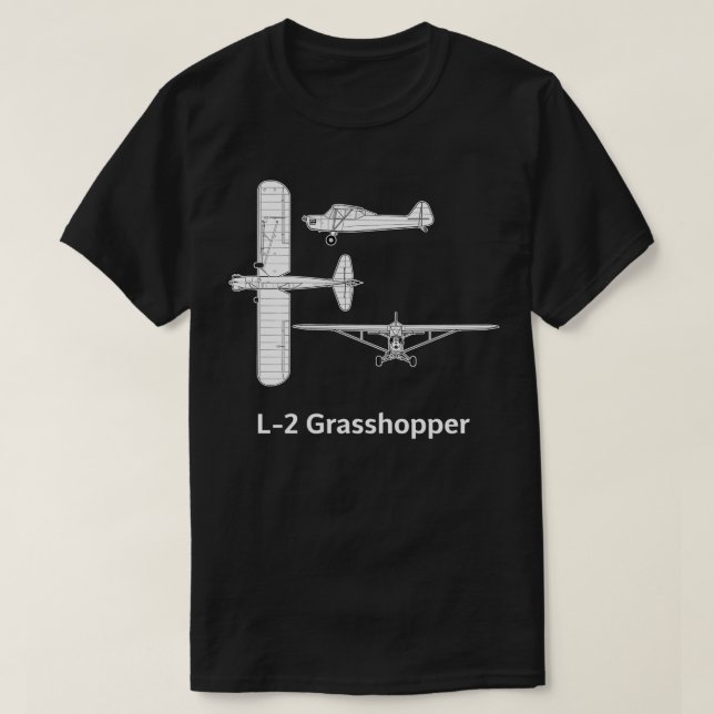WW2 Taylorcraft L2 Grashopper flygplan l2 luftfart T Shirt (Design framsida)