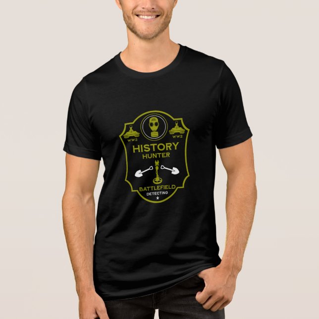 WW2 Trench Battlefield Metal Detectorist T Shirt (Framsida)
