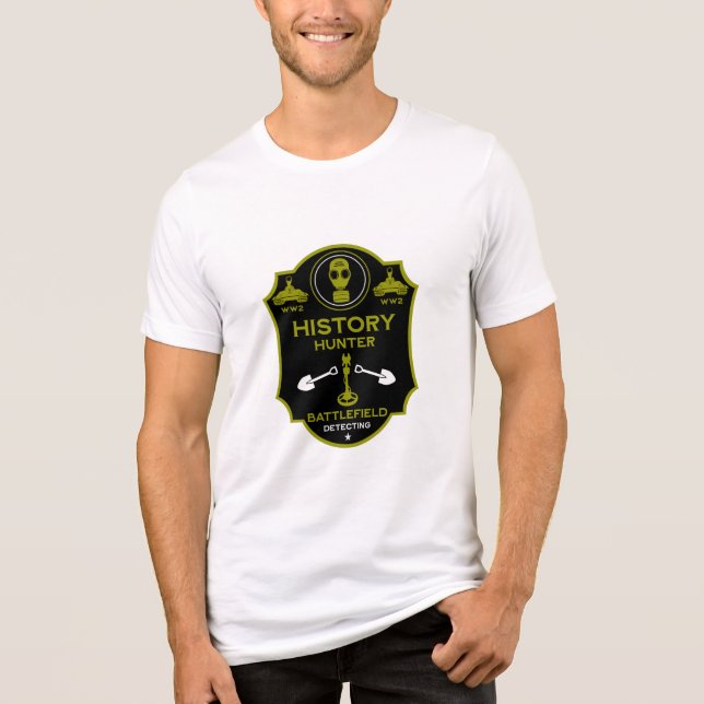 WW2 Trench Battlefield Metal Detectorist T Shirt (Framsida)
