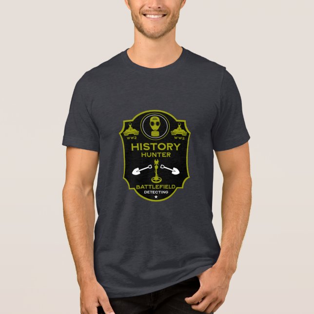 WW2 Trench Battlefield Metal Detectorist T Shirt (Framsida)