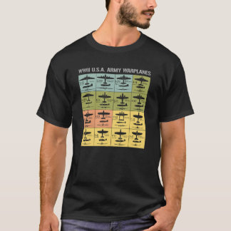 WW2 USA Amy War Planes T Shirt