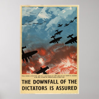 WW2 Vintage Propaganda Nedfall för diktatorer i Kr Poster