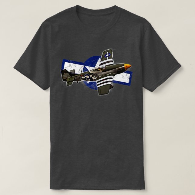 WW2 Warcraft P51 Mustang 1 T Shirt (Design framsida)