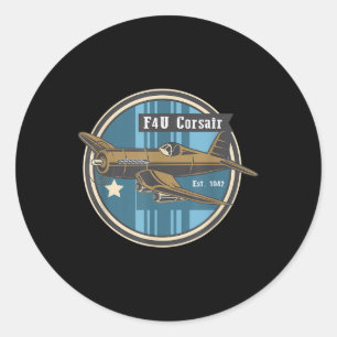 WW2 Warplan F4u korsair Ww2-flygföretaget Runt Klistermärke
