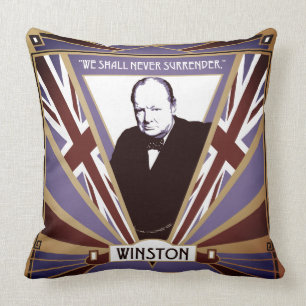 WW2 Winston Churchill Art Deco stil Union Jack Kudde