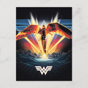WW84   80's Retrowave  Woman Graphic Inbjudan Vykort