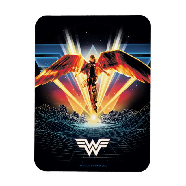 WW84 | 80's Retrowave  Woman Graphic Magnet (Vertikal)