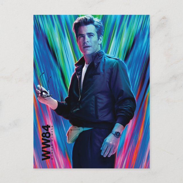WW84 | Blue-Grönt Steve Trevor Kaleidoscope Inbjudan Vykort (Framsida)