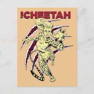 WW84   Cheetah Retro Tecknad Art Inbjudan Vykort