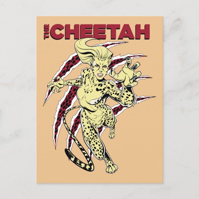 WW84 | Cheetah Retro Tecknad Art Inbjudan Vykort (Framsida)