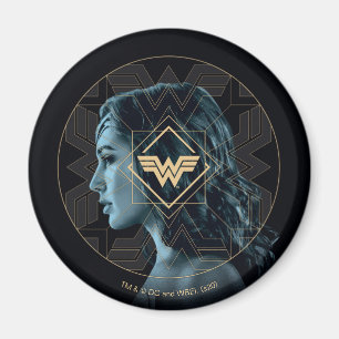 WW84 kvinnlig Logotyp mönstrad Porträtt Magnet