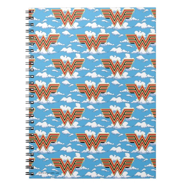 WW84 | Retro Tecknad  Woman Logotyp Cloud Mönster Anteckningsbok (Framsidan)