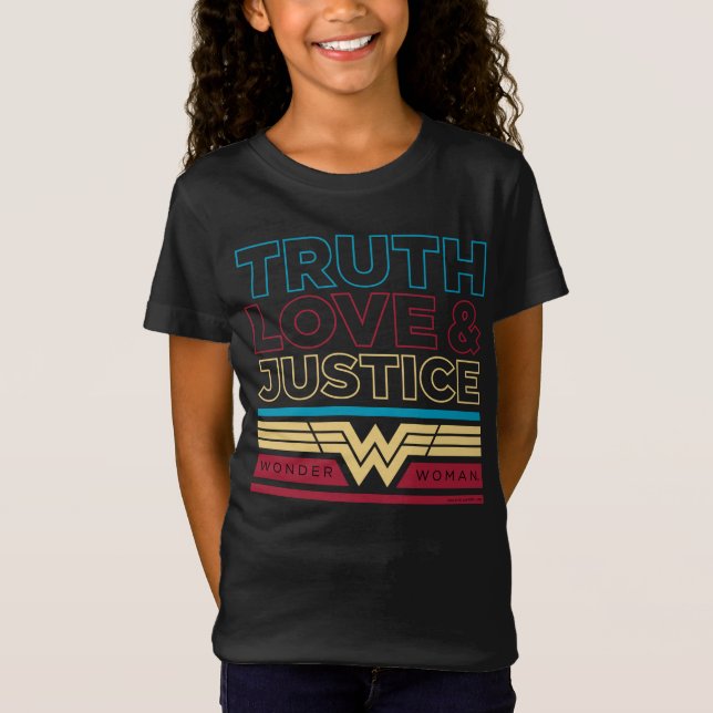 WW84 | Sanningen Kärlek & Justice Mönster T Shirt (Framsida)