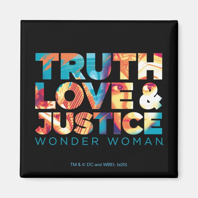 WW84 | Sanningen Kärlek & Justice  Woman Cutout Magnet (Framsidan)