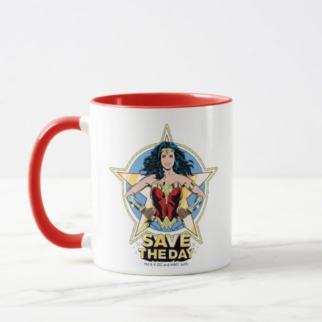 WW84 | Spara Dagen  Kemi Retro Tecknad Art Mugg (Vänster)