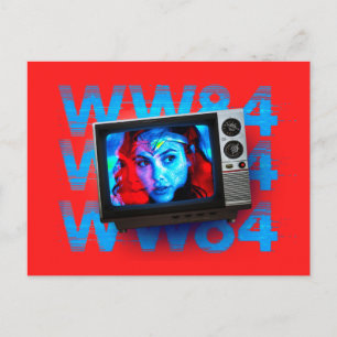 WW84 statisk TV-uppsättning för kvinnlig Retro- Inbjudan Vykort