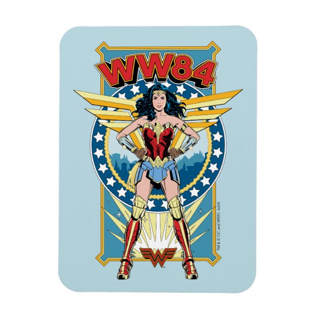 WW84 |  tecken för kvinnligt tecken för Retro-Teck Magnet (Vertikal)