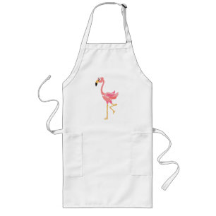 WW-, primitiv konsttecknad för rolig Flamingo Långt Förkläde