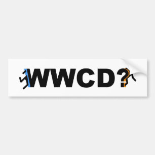 WWCD? Bildtext på krockkudde Bildekal