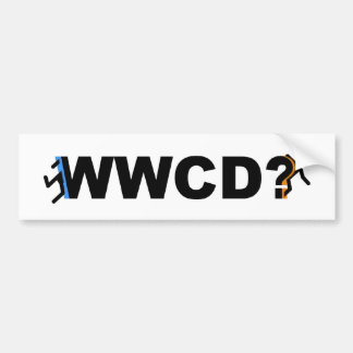 WWCD? Bildtext på krockkudde Bildekal