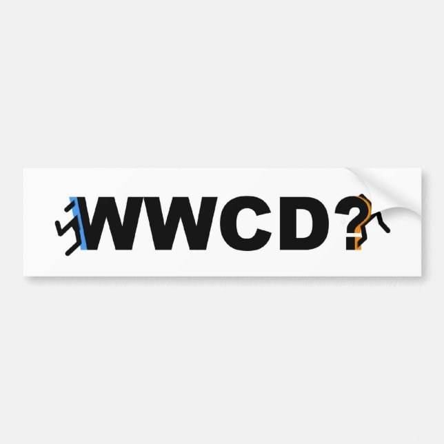 WWCD? Bildtext på krockkudde Bildekal (Framsidan)