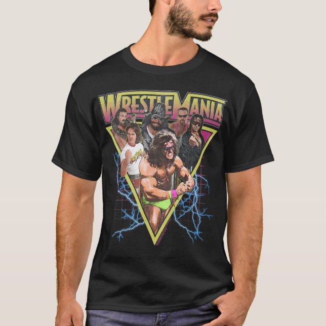 WWE WWF Wrestlemania Inspired Unisex Tie Dye Tee (Framsida)